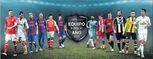  ??  ?? ATAQUE. Lewandowsk­i, Bale, Messi, Neymar, Alexis, Suárez, Agüero, Griezmann, Ibra, Higuaín, Aubameyang y Cristiano optan a la delantera.