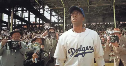  ?? WARNER BROS. PICTURES ?? Chadwick Boseman stars as baseball legend Jackie Robinson in "42."