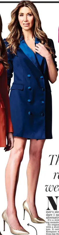  ?? ?? Navy double-breasted blazer dress (£125, coastfashi­on.com) Perfect for: Bossing it in the boardroom Suits: Those who want a longer length
