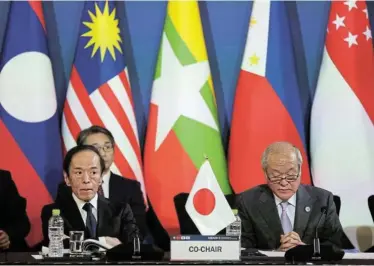  ?? Picture: KIM HONG-JI/ REUTERS ?? STRATEGIC NETWORK: Japanese finance minister Shunichi Suzuki and Bank of Japan governor Kazuo Ueda attend the 26th Asean+3 Finance Ministers and Central Bank Governors’ meeting in Incheon, South Korea, yesterday