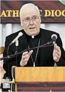  ?? FRANK FRANKLIN II/AP ?? Bishop Richard Malone of Buffalo, who has resigned, has admitted to mistakes in cases involving adult victims.