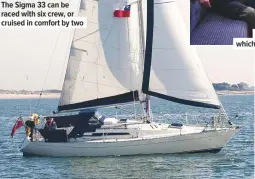  ??  ?? The Sigma 33 can be raced with six crew, or cruised in comfort by two Try to find a Simgma 33 which hasn’t been raced hard