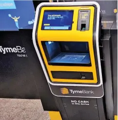  ?? ?? A Tymebank kiosk. The bank, a relatively new player in the South African financial market, is expanding its offering to entreprene­urs to include working capital finance.