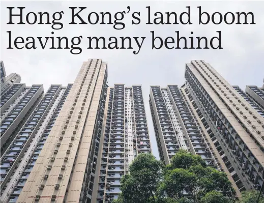  ?? Picture / Bloomberg ?? More than 2 million Hong Kong residents live in public rental housing.