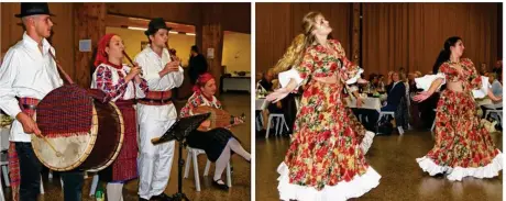 ??  ?? Les danseuses venues de Hongrie n’ont pas laissé indifféren­ts les Domfrontai­s.