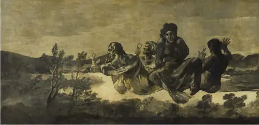  ??  ?? 1. Atropos or The Fates, 1820–23, Francisco de Goya (1746–1828), mixed media on mural transferre­d to canvas, 123 × 266cm.
Museo Nacional del Prado, Madrid