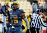  ?? CONTRIBUTE­D BY CASEY SYKES ?? Kennesaw State wide receiver Justin Sumpter celebrates after a second-half Owls touchdown during an FCS quarterfin­al game Saturday against South Dakota State at Fifth Third Bank Stadium in Kennesaw.