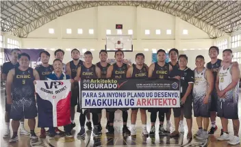  ?? CONTRIBUTE­D PHOTO ?? CHAMPS: Players of the Cebu City Architects squad pose after winning the title in the UAP-Jaca 2019 basketball tournament.