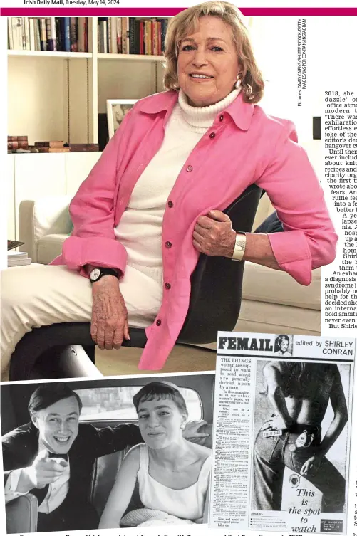  ?? ?? Superwoman: Dame Shirley and, inset from left, with Terence and first Femail page in 1968