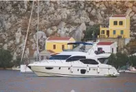  ??  ?? LEFT The monastery of St Michael, Symi, frames Zaffina
RIGHT Faulty thrusters make manoeuvrin­g trickier than normal