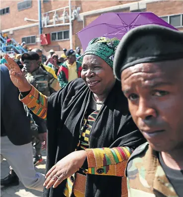  ?? Picture: Phill Magakoe ?? Nkosazana Dlamini-Zuma arrives at a campaign stop at Alexandra Stadium in Johannesbu­rg.