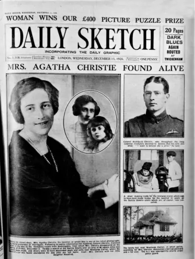  ?? Hulton Archive. Getty Images ?? La une du Daily Sketch, le 15 décembre 1926.