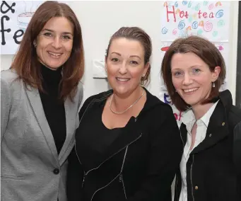  ??  ?? LEFT: Raquel Quilis, Tracey Harding and Nora Murray at the family day held in Stackallen school recently.