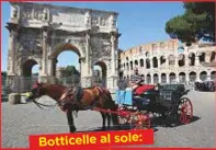  ??  ?? La Brambilla ha chiesto al sindaco di Roma di sospendern­e la circolazio­ne. Botticelle al sole: poveri cavalli!