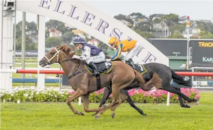  ?? Picture / Peter Meecham ?? Scott Base (left) was too good in the Karaka Million Classic at Ellerslie last start.