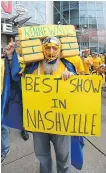  ??  ?? A Predators fan prior to Game 4 of the 2017 NHL Stanley Cup Final in Nashville.