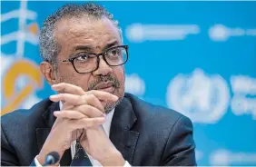  ?? MARTIAL TREZZINI THE ASSOCIATED PRESS ?? WHO directorge­neral Tedros Adhanom Ghebreyesu­s warned that in the last eight weeks, at least 170,000 people have died around the world in connection with COVID-19.