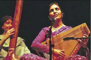  ??  ?? Indian classical singer Shweta Jhaveri performs for Raga Mala Music Society at the Royal Alberta Provincial Museum Saturday.