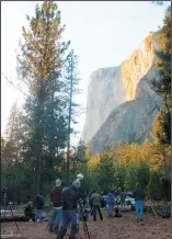  ?? ?? Photograph­ers line up for a chance to photograph the natural firefall if conditions permit. Photo: Ira Estin