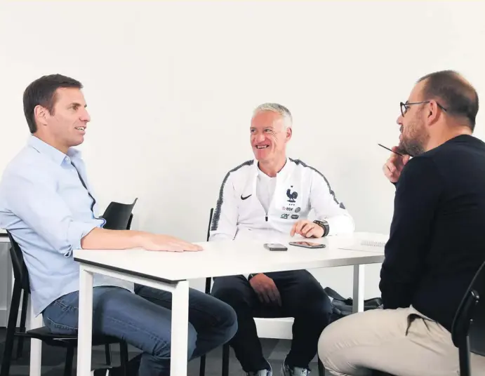  ?? Photo Jean Bibard ?? L’entretien a eu lieu à Clairefont­aine en mai 2018. Si Didier Deschamps est toujours le sélectionn­eur des Bleus, devenus depuis champions du monde, Quesada est depuis devenu le responsabl­e des Jaguares.