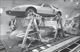  ?? Uwe Moser Senator Internatio­nal and Petersen Automotive Museum ?? THE MERCEDES are secured on the cargo carrier that will fly them to Europe.