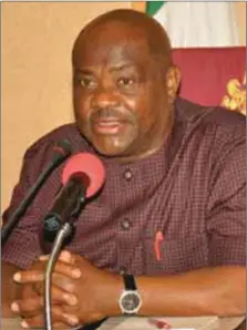  ??  ?? Rivers State Governor, Nyesom Wike