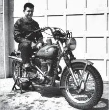  ?? ?? Right: Bubeck later won the Greenhorn Enduro in 1962 on ‘Old Blue’, an Indian Warrior 500 parallel twin