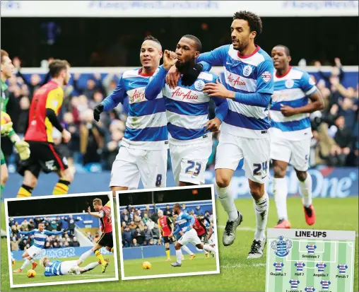  ?? PICTURES: Andy Walter/Pro Sport ?? THUMBS UP: Junior Hoilett celebrates. Inset: The penalty is conceded and taken