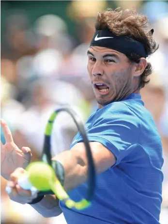  ?? PHOTO: JULIAN SMITH/AAP ?? NO RHYTHM: World No.1 Rafael Nadal lost to Richard Gasquet in two sets at the Kooyong Classic yesterday.