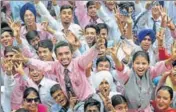  ?? GURMINDER SINGH/HT ?? Second state topper Amit Yadav of Sai Public Senior Secondary School, Ludhiana, in a jubilant mood on Monday.