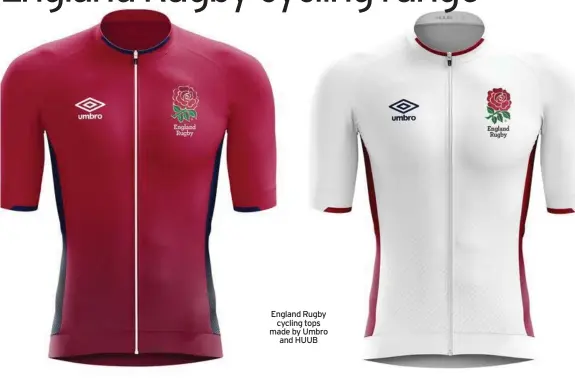  ?? ?? England Rugby cycling tops made by Umbro and HUUB