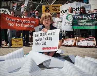  ??  ?? Despite widespread protests against fracking, ten local authoritie­s have investment­s in affiliated firms