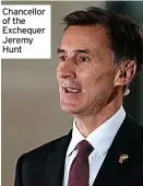  ?? ?? Chancellor of the Exchequer Jeremy Hunt