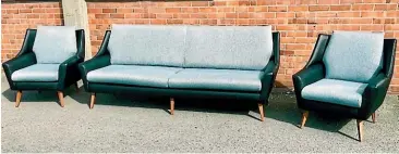  ??  ?? There is no need to buy new ‘‘retro’’ furniture when original pieces are often as good as new when reupholste­red.