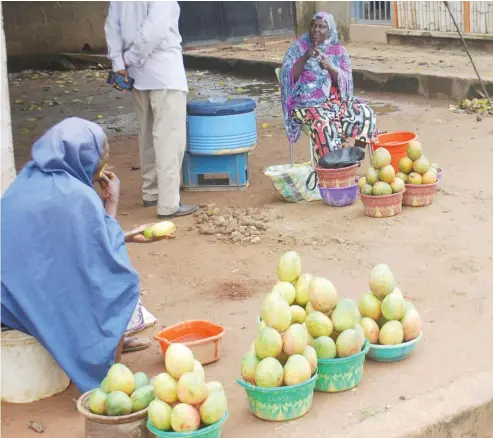  ??  ?? Mango sellers at Barakallah­u, Kaduna.