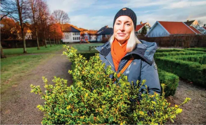  ?? FOTO: JARLE R. MARTINSEN ?? Miljøparti­ets Elisabeth Lindland fikk med flertallet av Mandal bystyret i å pålegge parkvesene­t å ta spesielt vare på oppvekstmi­ljøet til biene. Vår matproduks­jon er i stor grad avhengig av disse insektene.