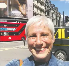  ?? JULIET FITZPATRIC­K ?? After Juliet FitzPatric­k lost one breast to cancer, she elected to have the other removed. Her ad for the Behind the Scars campaign appeared on London and New York billboards.