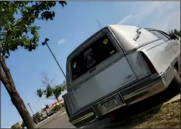  ?? PROVIDED BY ALPHABET BOYS ?? FBI informant Mickey Windecker arrived on the scene of Denver’s racial justice protests in the summer of 2020 with a silver hearse full of firearms. This image is a still from the FBI’S undercover footage.