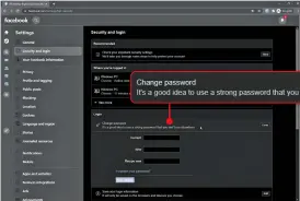 ?? ?? Change your Facebook password in ‘Settings & privacy’