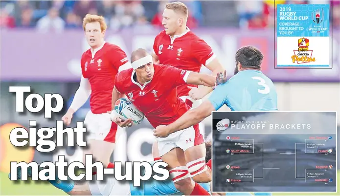  ?? Picture: NEWSHUB ?? The Wales team progressed through the Rugby World Cup pool play relatively unscathed against Georgia, Uruguay and Fiji.