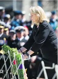  ?? ASHLEY FRASER/POSTMEDIA NEWS ?? Jody Thomas, deputy minister of National Defence, forced a change-of-command ceremony on May 4 to scale back to a cost of less than $24,000.