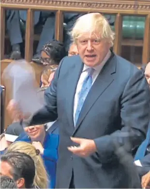  ?? Picture: PA. ?? Former foreign secretary Boris Johnson during his speech in the Commons yesterday.