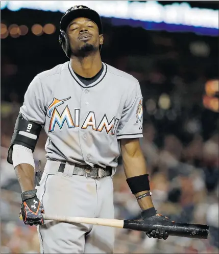  ?? — GETTY IMAGES FILES ?? Miami Marlins second baseman Dee Gordon says he unknowingl­y took the performanc­e-enhancing drug that led to his suspension. Regardless, he’s sitting out 80 games.