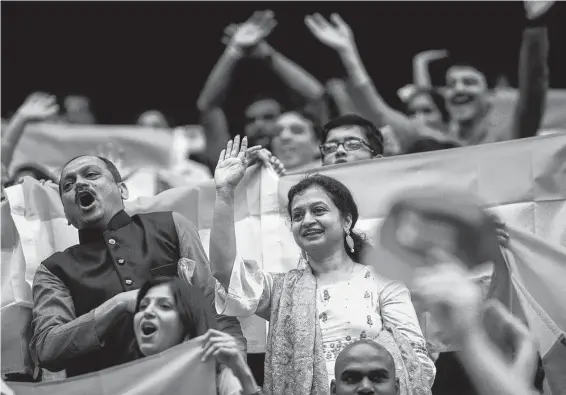  ?? Marie D. De Jesús / Staff photograph­er ?? For some of those who turned out Sunday for “Howdy Modi!” at NRG Stadium, it was a celebratio­n of the Indian American community rather than a political rally.