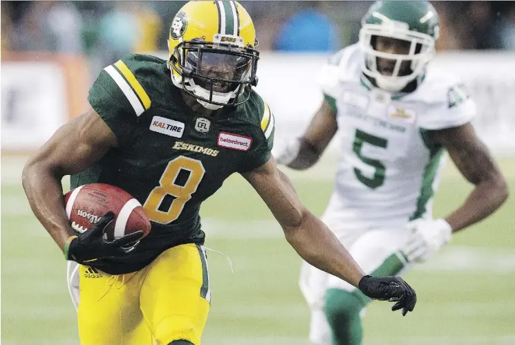  ?? DAVID BLOOM ?? Eskimos receiver Kenny Stafford is impressed with the stand Colin Kaepernick has taken against racism, even if it might have cost the quarterbac­k his football career.