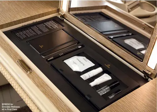  ??  ?? BYREDO for Emirates Wellness kit in First Class