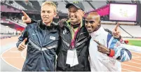  ??  ?? Coach Alberto Salazar with two of his most successful athletes American Galen Rupp (left) and Britain’s Mo Farah