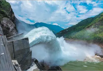  ?? XIE LEI / XINHUA ?? Baihetan hydropower station, located in Liangshan Yi autonomous prefecture, Sichuan province, is seen in this file photo. The station began operation this year.