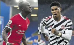  ?? (Photo: AFP) ?? This combinatio­n of file pictures shows (from left) Liverpool’s Senegalese striker Sadio Mane and Manchester United’s English forward Marcus Rashford.