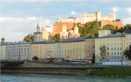  ?? RICK STEVES ?? Salzburg’s Hohensalzb­urg Fortress looms 400 feet above Austria’s famous Baroque city.